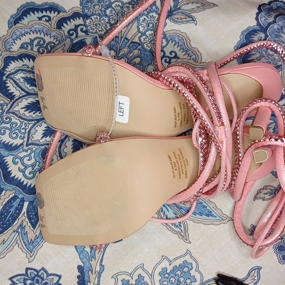 Steve Madden uplift pink Rhinestone highlace up high heel New - Picture 15 of 15
